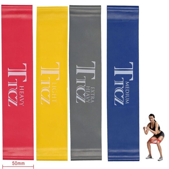 4pcs Rubber Fitness Training Strength Resistance Band Exercise Yoga Bands Loops - Picture 3 of 6